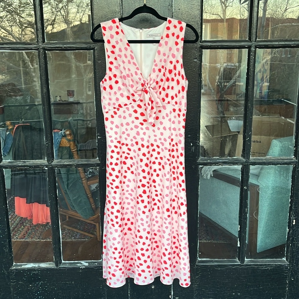 Bcbgeneration Polka Dot Front Tie Dress Size 12 - Picture 3 of 6